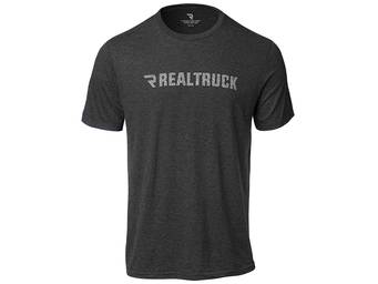 RealTruck Men's Heather Black Topographic Wordmark T-Shirt